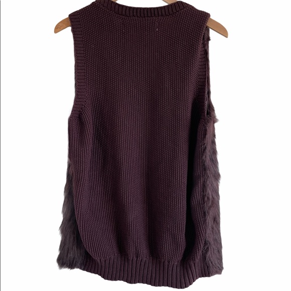Sebby • Faux Fur Burgundy Vest - Picture 3 of 5
